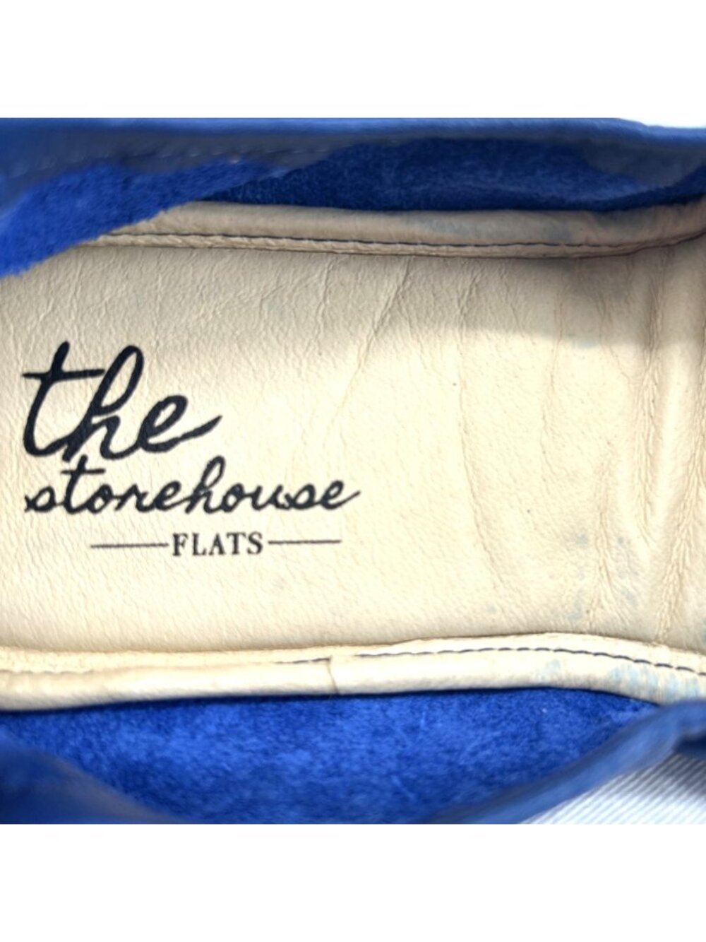 The Storehouse Flats Shoes Sz 8 Blue Soft Leather Slip On Foldable Packable - Picture 7 of 11